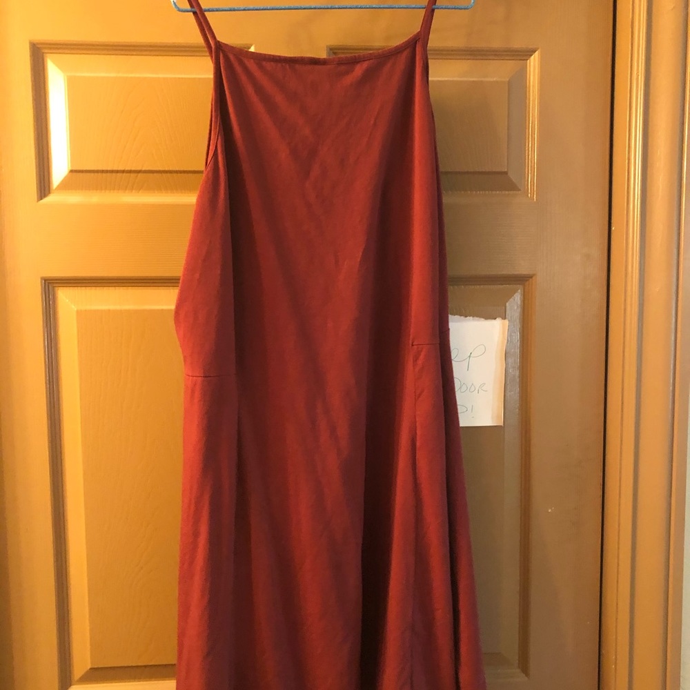 Maroon High Neck Cotton Dress Size 22 US